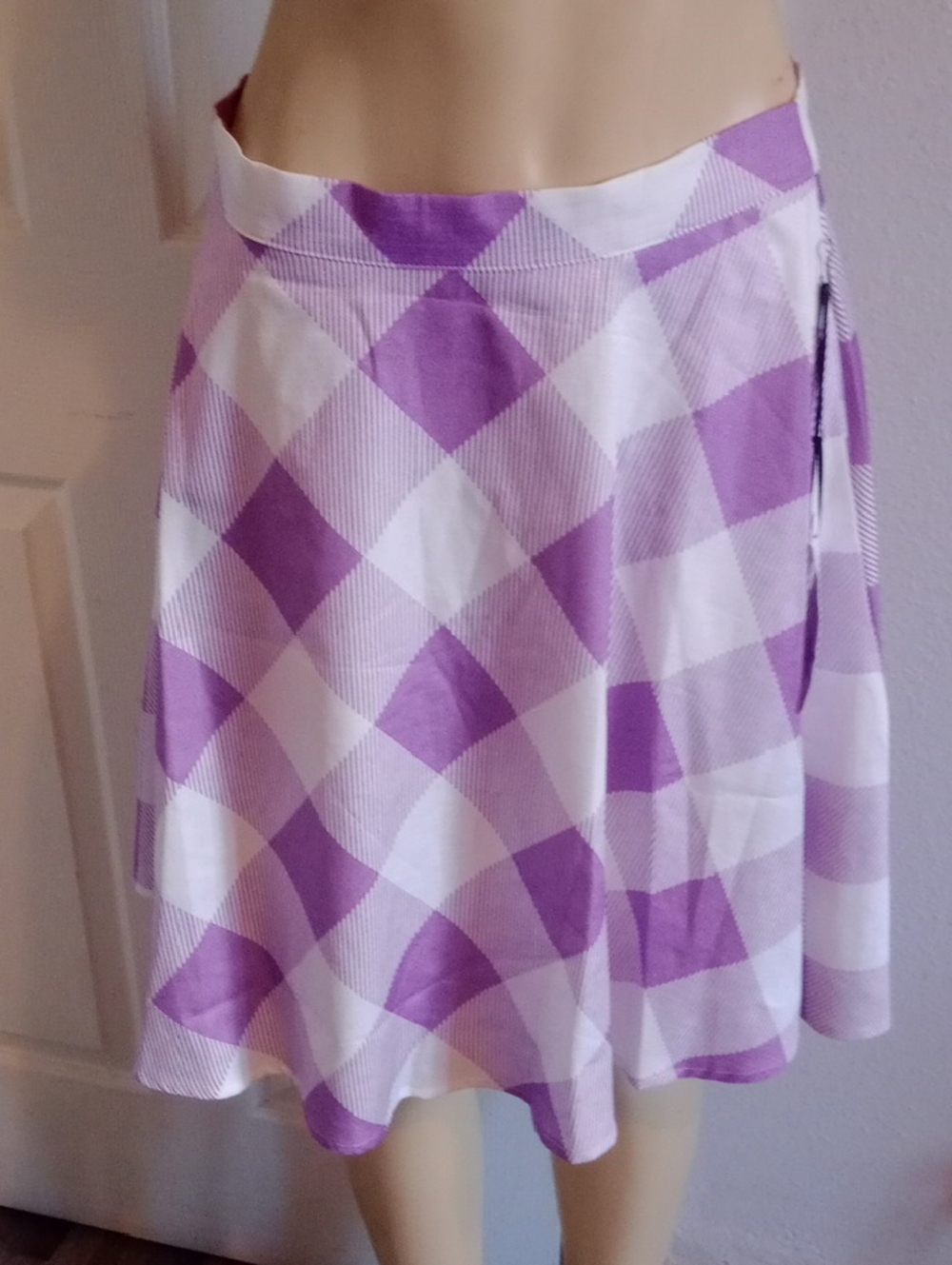 Purple Plaid A-Line Skirt - Lightweight Women's Skirt